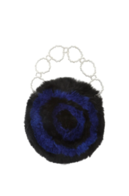 Circle Fur Bag Blue