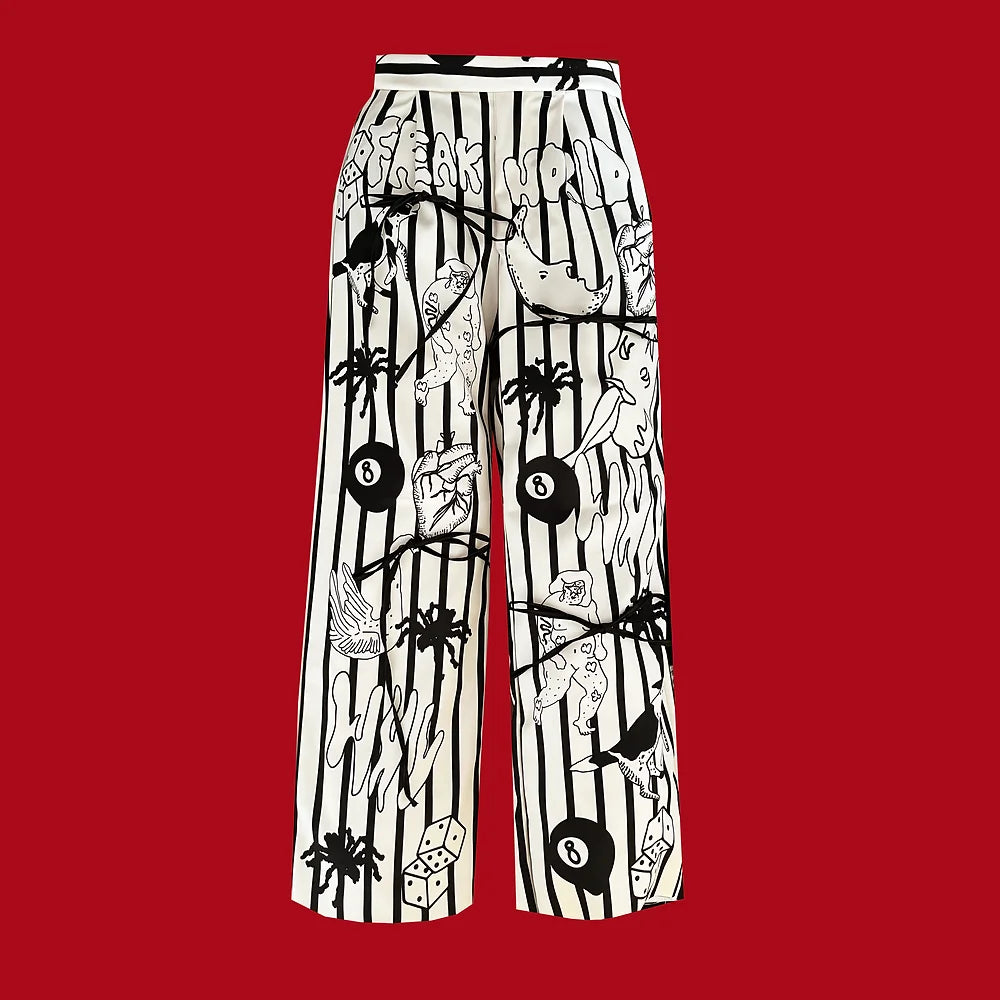 Black and White Lines Pants